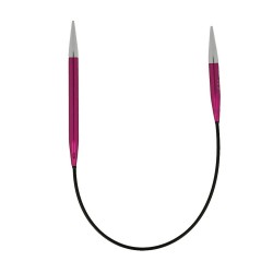 Knitpro Zing Licht Metalen, met verschillende lengtes van de naaldjes.