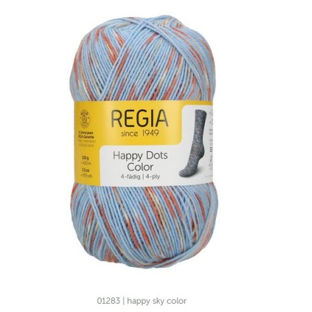Regia Happy Dots Color heerlijke 4 draads sokkenwol.