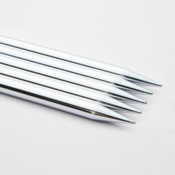 Knitpro Nova Metal supergladde nikkelplated sokkennaaldjes van 20 cm.