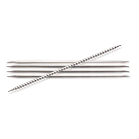 Knitpro Nova Metal supergladde nikkelplated sokkennaaldjes van 20 cm.