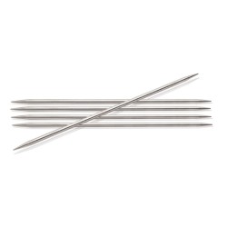 Knitpro Nova Metal supergladde nikkelplated sokkennaaldjes van 20 cm.