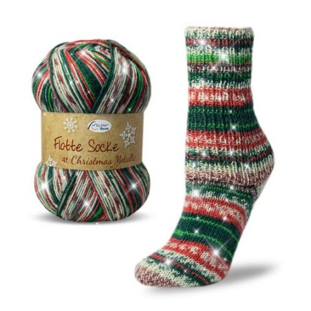 Rellana Flotte Socke Christmas met subtiele glitter en kerstkleurtjes.