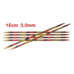 Knitpro Symfonie gladde berkenhouten sokkennaaldjes van 15 cm.