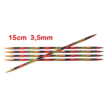 Knitpro Symfonie gladde berkenhouten sokkennaaldjes van 15 cm.