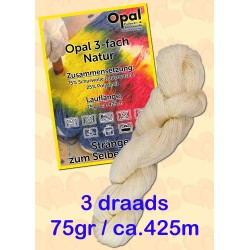 Opal ongeverfde 3 draads sokgaren naturel wol om zelf te verven.