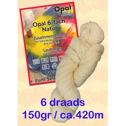 Opal ongeverfde 6 draads sokgaren naturel wol om zelf te verven.