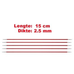 Knitpro Zing licht metalen sokkennaaldjes van 15 cm.