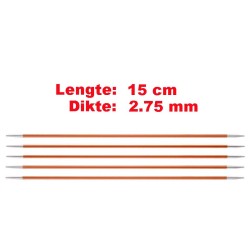Knitpro Zing licht metalen sokkennaaldjes van 15 cm.