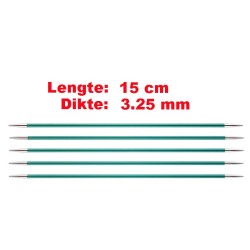 Knitpro Zing licht metalen sokkennaaldjes van 15 cm.
