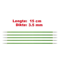 Knitpro Zing licht metalen sokkennaaldjes van 15 cm.