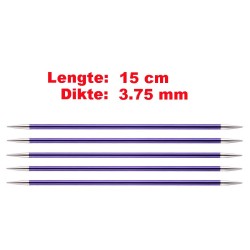 Knitpro Zing licht metalen sokkennaaldjes van 15 cm.