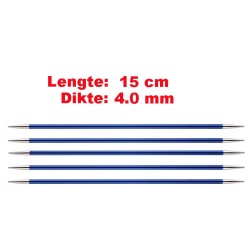 Knitpro Zing licht metalen sokkennaaldjes van 15 cm.