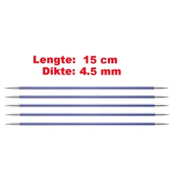 Knitpro Zing licht metalen sokkennaaldjes van 15 cm.