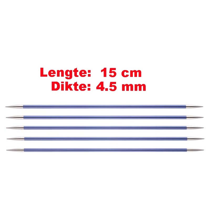 Knitpro Zing licht metalen sokkennaaldjes van 15 cm. Knitpro Zing licht metalen sokkennaaldjes van 15 cm.