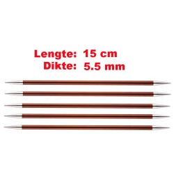 Knitpro Zing licht metalen sokkennaaldjes van 15 cm.