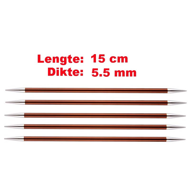 Knitpro Zing licht metalen sokkennaaldjes van 15 cm. Knitpro Zing licht metalen sokkennaaldjes van 15 cm.