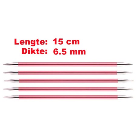 Knitpro Zing licht metalen sokkennaaldjes van 15 cm.