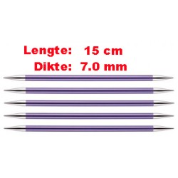 Knitpro Zing licht metalen sokkennaaldjes van 15 cm.