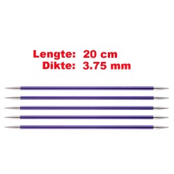 Knitpro Zing licht metalen sokkennaaldjes van 20 cm.