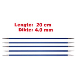 Knitpro Zing licht metalen sokkennaaldjes van 20 cm.