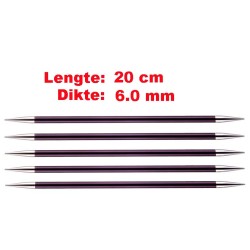 Knitpro Zing licht metalen sokkennaaldjes van 20 cm.