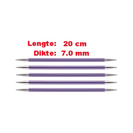 Knitpro Zing licht metalen sokkennaaldjes van 20 cm.