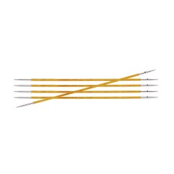Knitpro Royale gladde berkenhouten sokkennaaldjes met metalen punten .