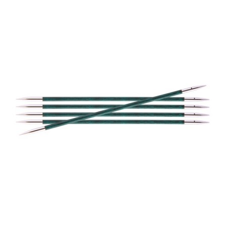 Knitpro Royale gladde berkenhouten sokkennaaldjes met metalen punten .