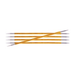 Knitpro Royale gladde berkenhouten sokkennaaldjes met metalen punten .
