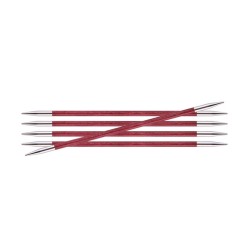 Knitpro Royale gladde berkenhouten sokkennaaldjes met metalen punten .