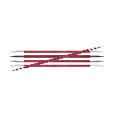Knitpro Royale gladde berkenhouten sokkennaaldjes met metalen punten .
