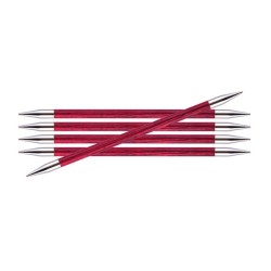 Knitpro Royale gladde berkenhouten sokkennaaldjes met metalen punten .