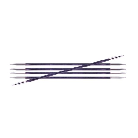 Knitpro Royale gladde berkenhouten sokkennaaldjes met metalen punten .
