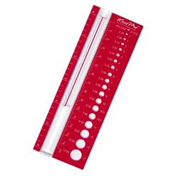 Knitpro naalddiktemeter met loep handig voor proeflap en opmeten naalddiktes