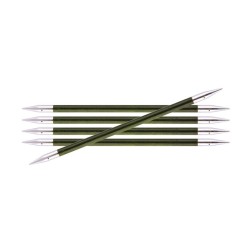 Knitpro Royale gladde berkenhouten sokkennaaldjes met metalen punten .