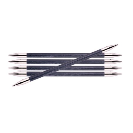 Knitpro Royale gladde berkenhouten sokkennaaldjes met metalen punten .