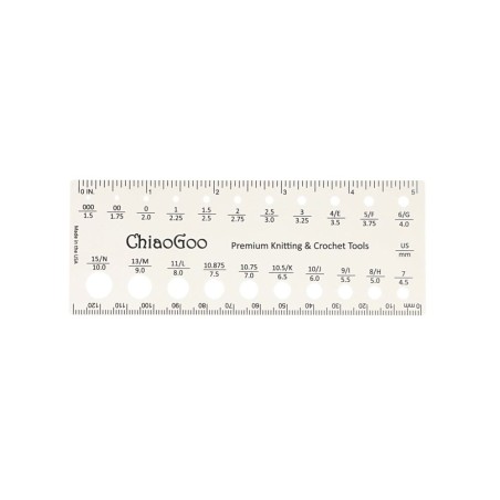 Naalddiktemeter van Chiaogoo is handig voor het opmeten van de breinaalden.