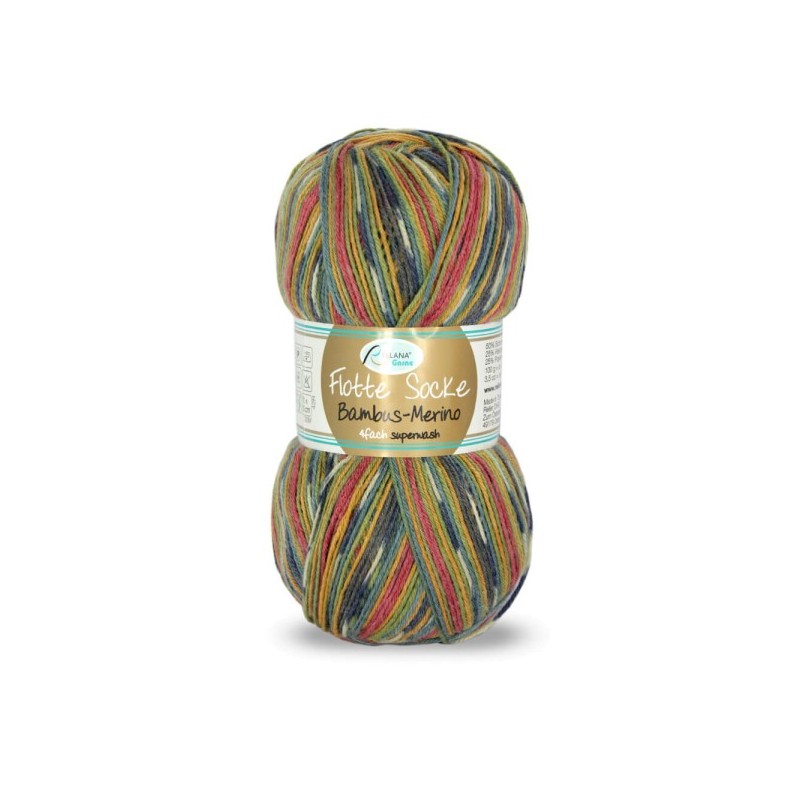 Rellana Flotte Socke Bamboe Merino sokkengaren met prachtige kleuren. Rellana Flotte Socke Bamboe Merino sokkengaren met prachtige kleuren.