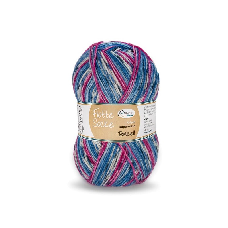 Rellana Flotte Socke Tencel schitterende kleuren in duurzame sokkenwol Rellana Flotte Socke Tencel schitterende kleuren in duurzame sokkenwol