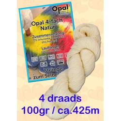 Opal ongeverfde 4 draads sokgaren naturel wol om zelf te verven.