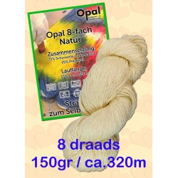 Opal ongeverfde 8 draads sokgaren naturel wol om zelf te verven.