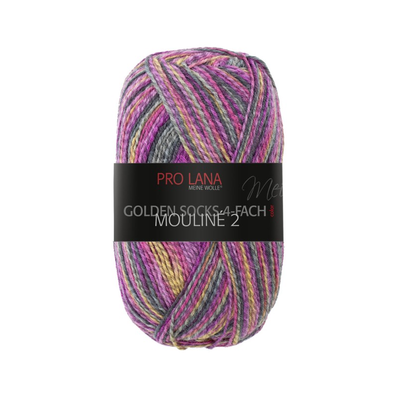 Pro Lana Golden Socks Mouline 2 gezellig gekleurde gestreepte sokken voor jou.