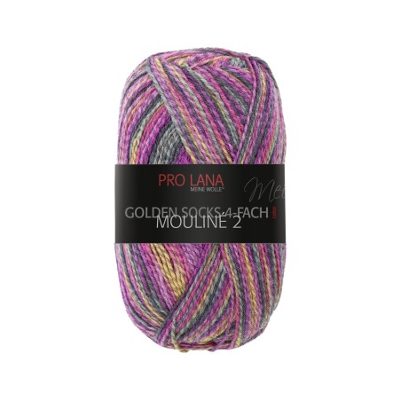 Pro Lana Golden Socks Mouline 2 gezellig gekleurde gestreepte sokken voor jou.