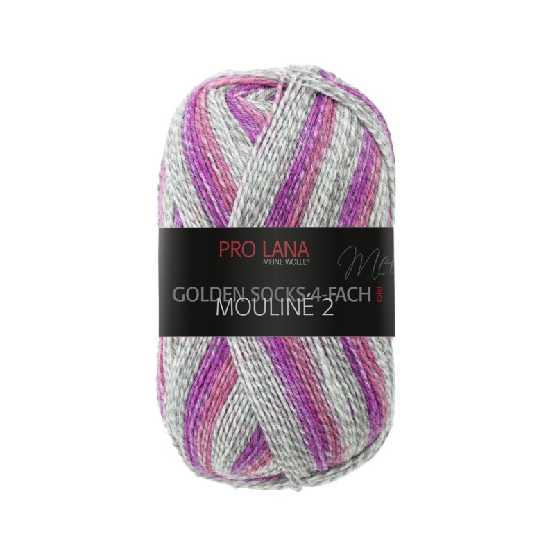 Pro Lana Golden Socks Mouline 2 gezellig gekleurde gestreepte sokken voor jou.