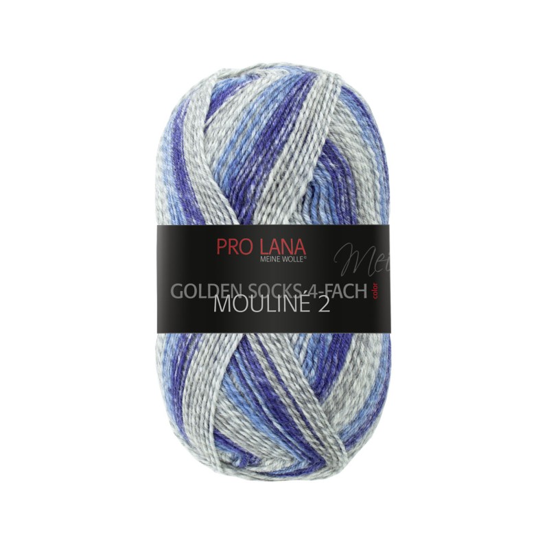 Pro Lana Golden Socks Mouline 2 gezellig gekleurde gestreepte sokken voor jou.