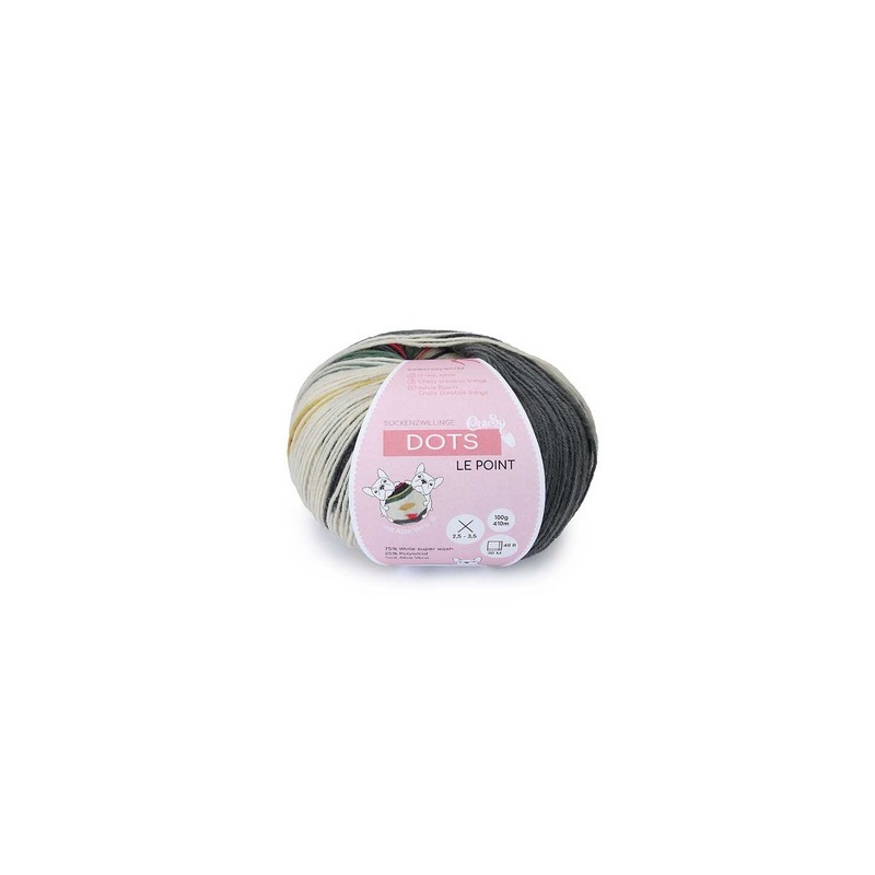 Crasy Wolle Dots garen met Aloe Vera met prachtige weldadige kleuren.