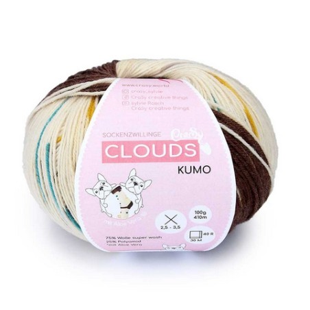 Crasy Wolle Clouds garen met Aloe Vera met prachtige weldadige kleuren.