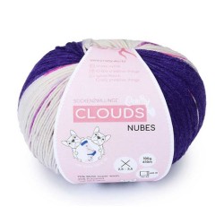 Crasy Wolle Clouds garen met Aloe Vera met prachtige weldadige kleuren.
