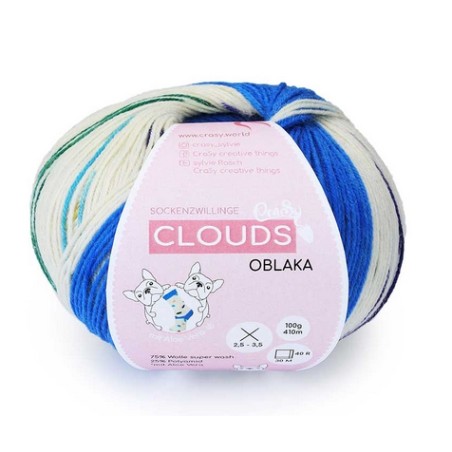 Crasy Wolle Clouds garen met Aloe Vera met prachtige weldadige kleuren.