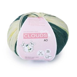 Crasy Wolle Clouds garen met Aloe Vera met prachtige weldadige kleuren.